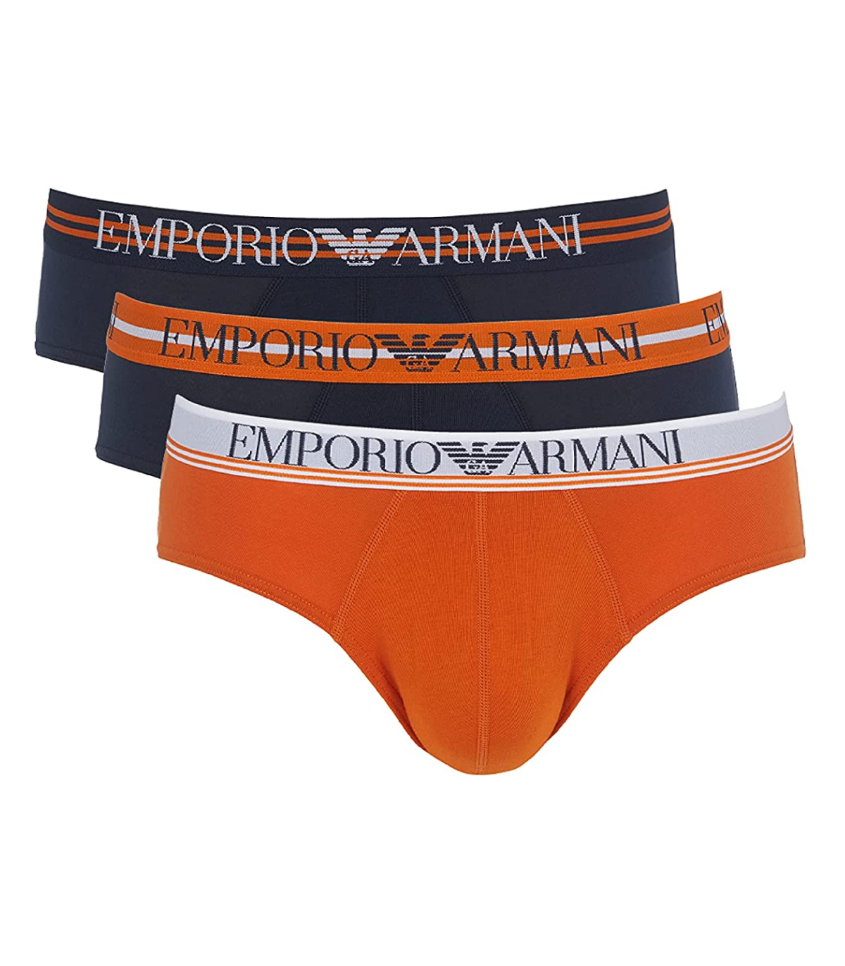 EMPORIO ARMANI 3 SLIP UOMO ELASTICO IN VITA LOGATO IN COTONE ART