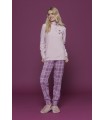 NOIDINOTTE PIGIAMA DONNA MANICA LUNGA PANTALONE LUNGO MICROPILE TAGLIA CALIBARATA ART.FA8051