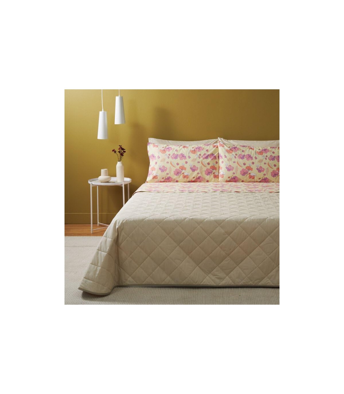 BASSETTI COMPLETO LETTO MATRIMONIALE 100% COTONE ART.ROMANTIC FLOWER